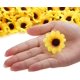 thumbnail image 2 of 200 Uds cabezas de girasol amarillas artificiales 1,8 pulgadas cabezas de girasol falsas de tela de seda para decoración de boda ramo de novia Diy Ha. Afortunado Sencillez, 2 of 5