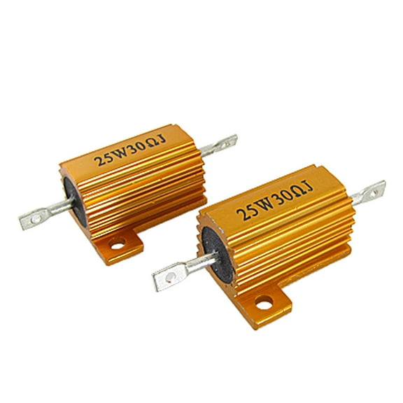 2 Pcs 25W 30 Ohm 5% Aluminum Case Wire Wound Resistors