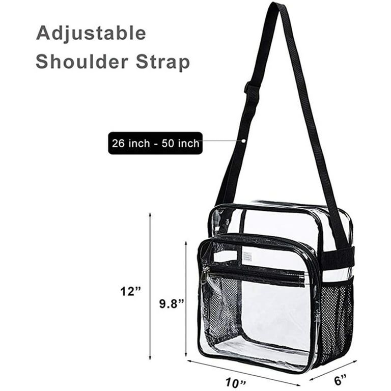 Elbourn Clear Crossbody Purse Bag 1pc, Stadium Approved Transparent Shoulder Bag,See Through Gym Zippered Tote Bag with Adjustable, Women's, Size: 1pc