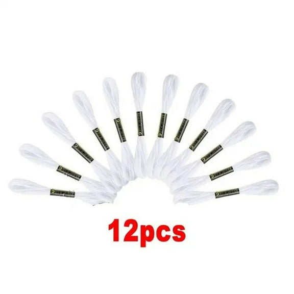 12/24pcs Black And White Anchor Cross Stitch Cotton Crochet Embroidery Thread Floss Sewing Skeins Sewing Craft Accessories