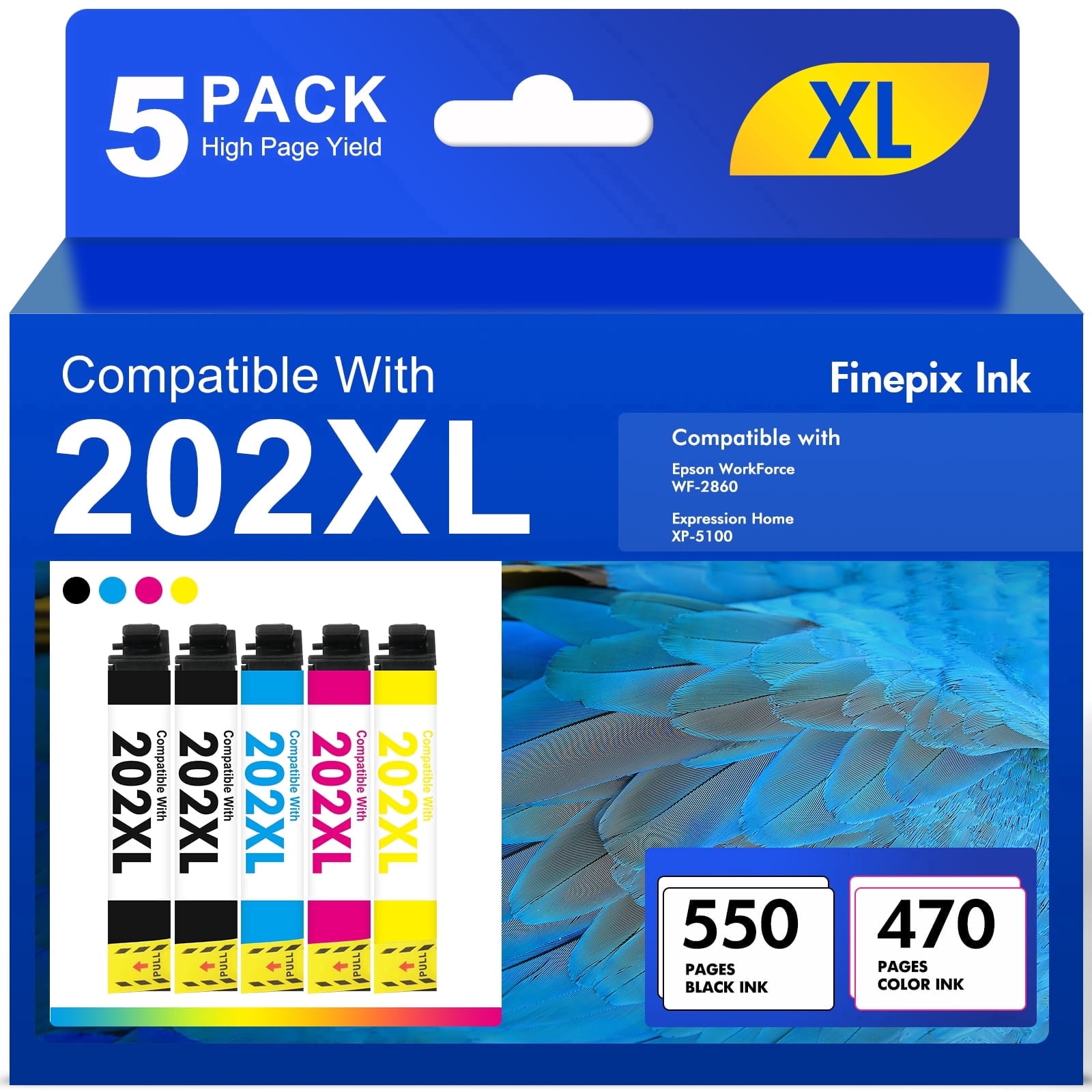 140g軽量 inkParm Plus Kingjet 222XL Ink Cartridges for Epson Expression Home XP-5200
