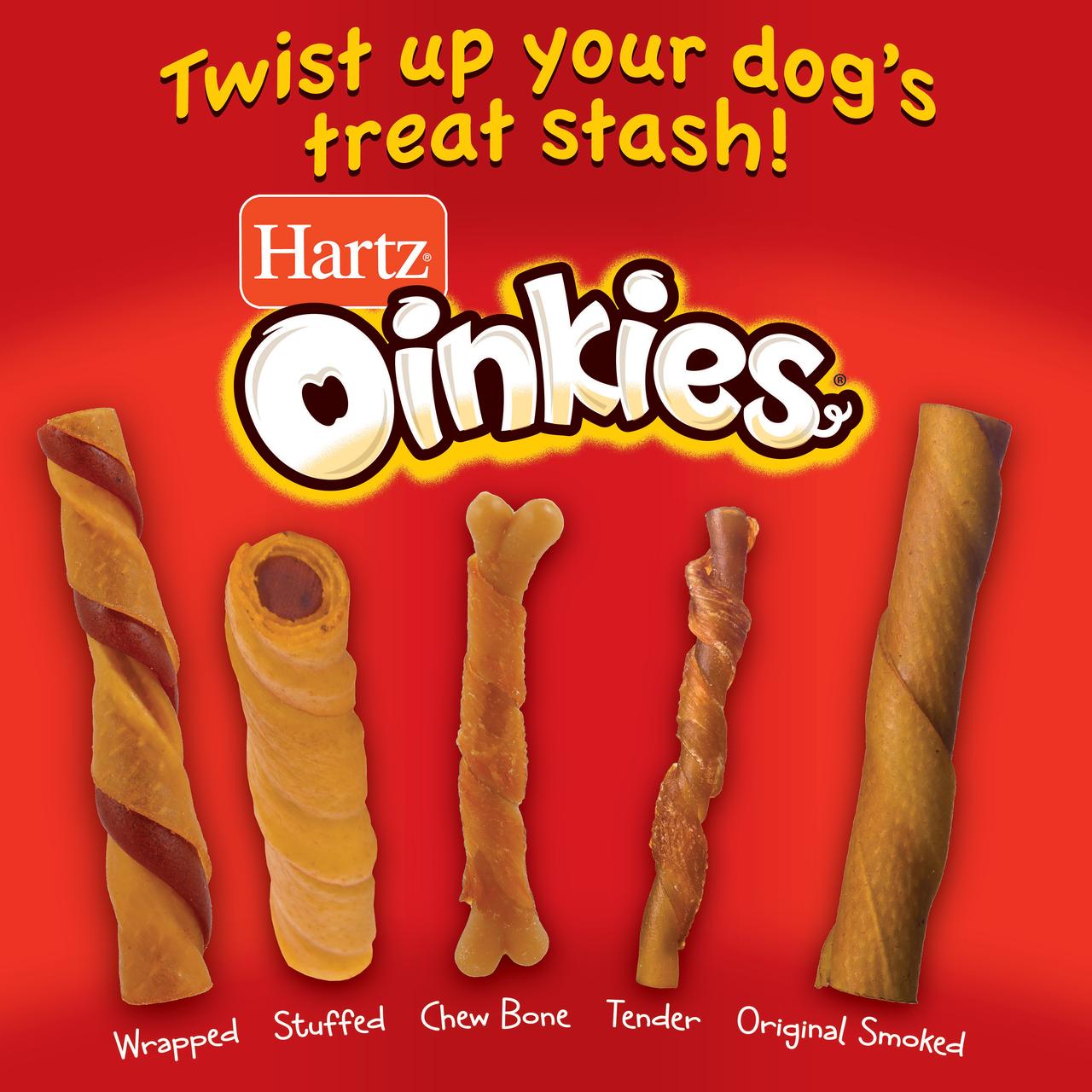 Hartz Oinkies Rawhide-Free Long Lasting Chew Bone Chicken Wrapped Dog Treats, 12 count, 5.9 oz