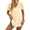 Beige #49, variant on Women's Summer V Neck White Blouse Slip Side Short Sleeve Tunics Tops Eyelet Embroidery Dressy Casual Work Tops Light Blue M