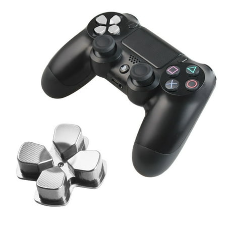 Aluminum Custom Metal Chrome D-pad Bullet Buttons for DualShock 4 Replacement Buttons Spare Parts Accessories-Silver
