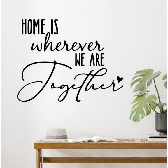 Home Wherever We Are Together RV Camper Decor Wall Decal Vinyl Lettering Sticker Quote 30x23-Inch Black