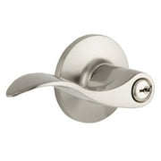 Brinks Keyed Entry Modern Wave Style Lever Doorknob with Pro-Guard, Satin Nickel Finish