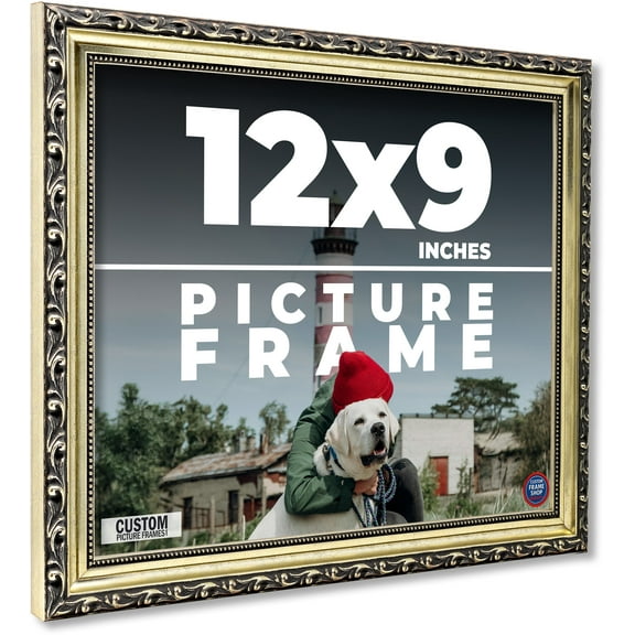 12x9 Frame Silver Solid Wood Picture Frame Width 1.125 Inches | Interior Frame Depth 0.375 Inches |