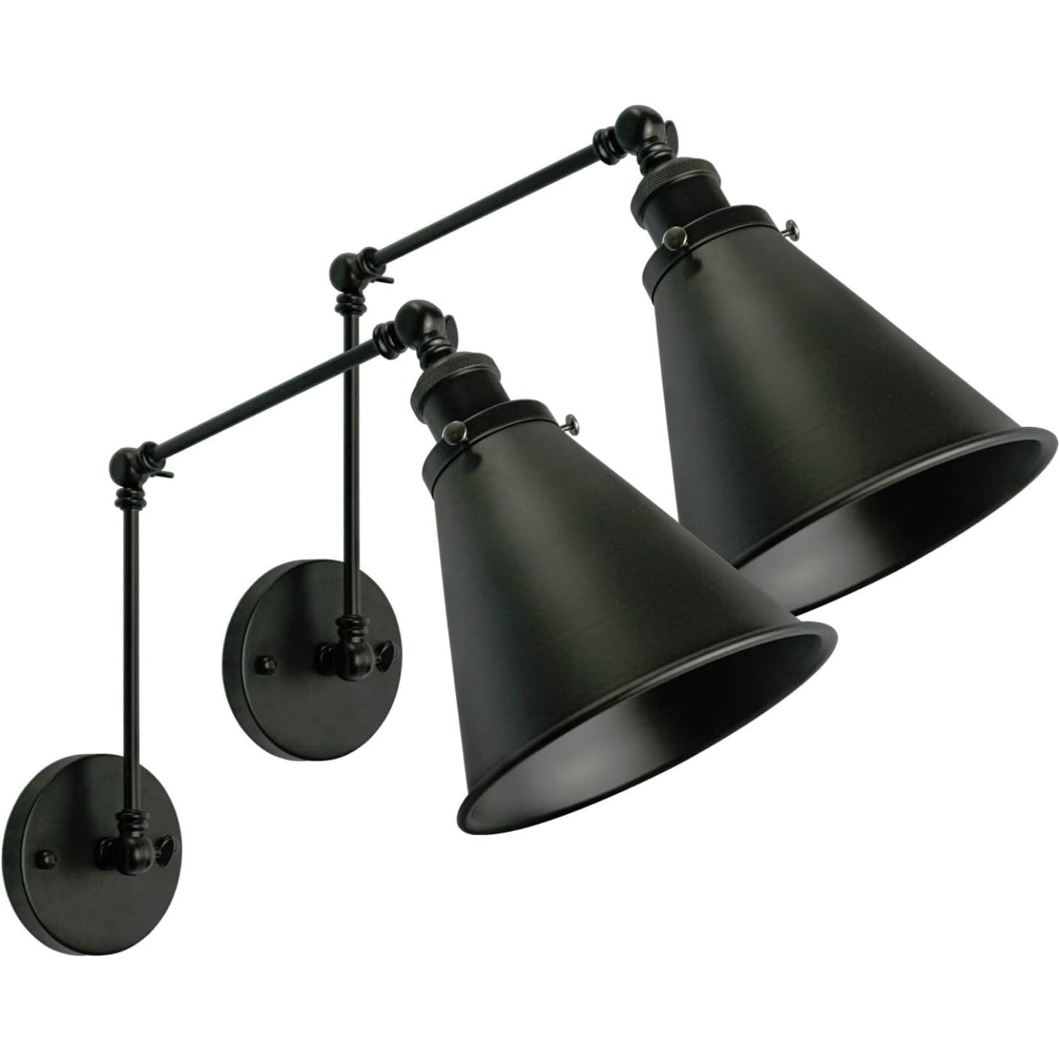 Black Wall Sconce,Angle Adjustable Decorative Wall Mount Light for Living Room Wall Lamp Set of 2
