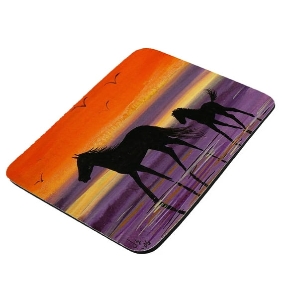 Beach Ponies at Twilight Horse Art by Denise Every - KuzmarK Mousepad / Hot Pad / Trivet