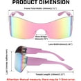 thumbnail image 7 of FEISEDY Fashion Rimless Futuristic Wrap Around Sunglasses Women Men Cyberpunk Visor Sunglasses B2329, 7 of 7