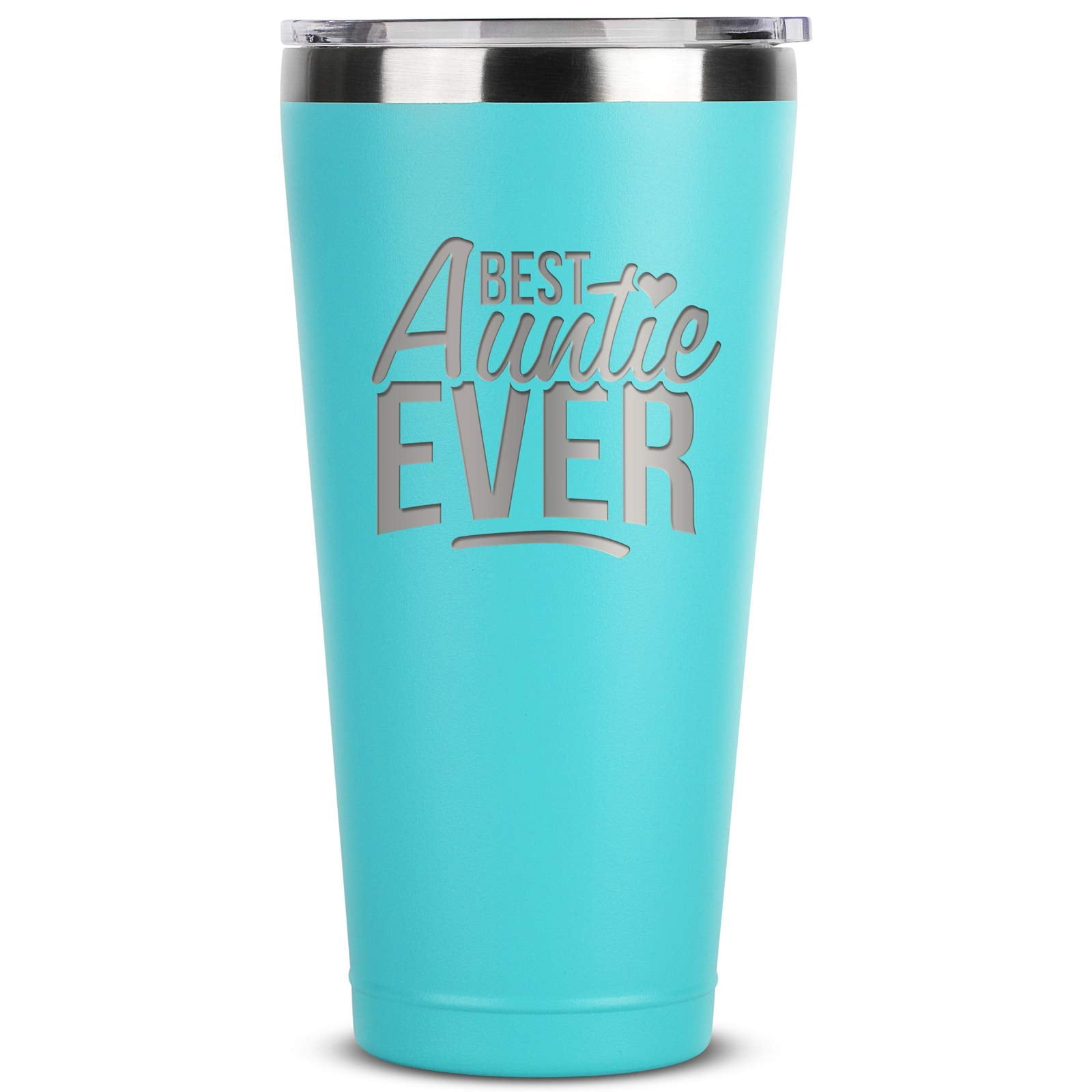 Valentine's card for niece Best Auntie Ever - 30 oz Mint Insulated Stainless Steel Tumbler w/Lid