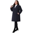 thumbnail image 3 of DARING DIVA Women's Plus Size Winter Outerwear Coat with Shawl Collar 4X Navy Blue, 3 of 6
