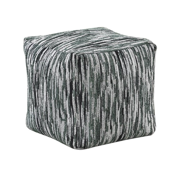 Lexicon Lundy Jacquard Fabric Upholstery Pouf in Multi-color