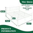 thumbnail image 6 of Eavesince 14in Queen Size Bed Frame with Headboard and Footboard,No Box Spring Needed,White, 6 of 6