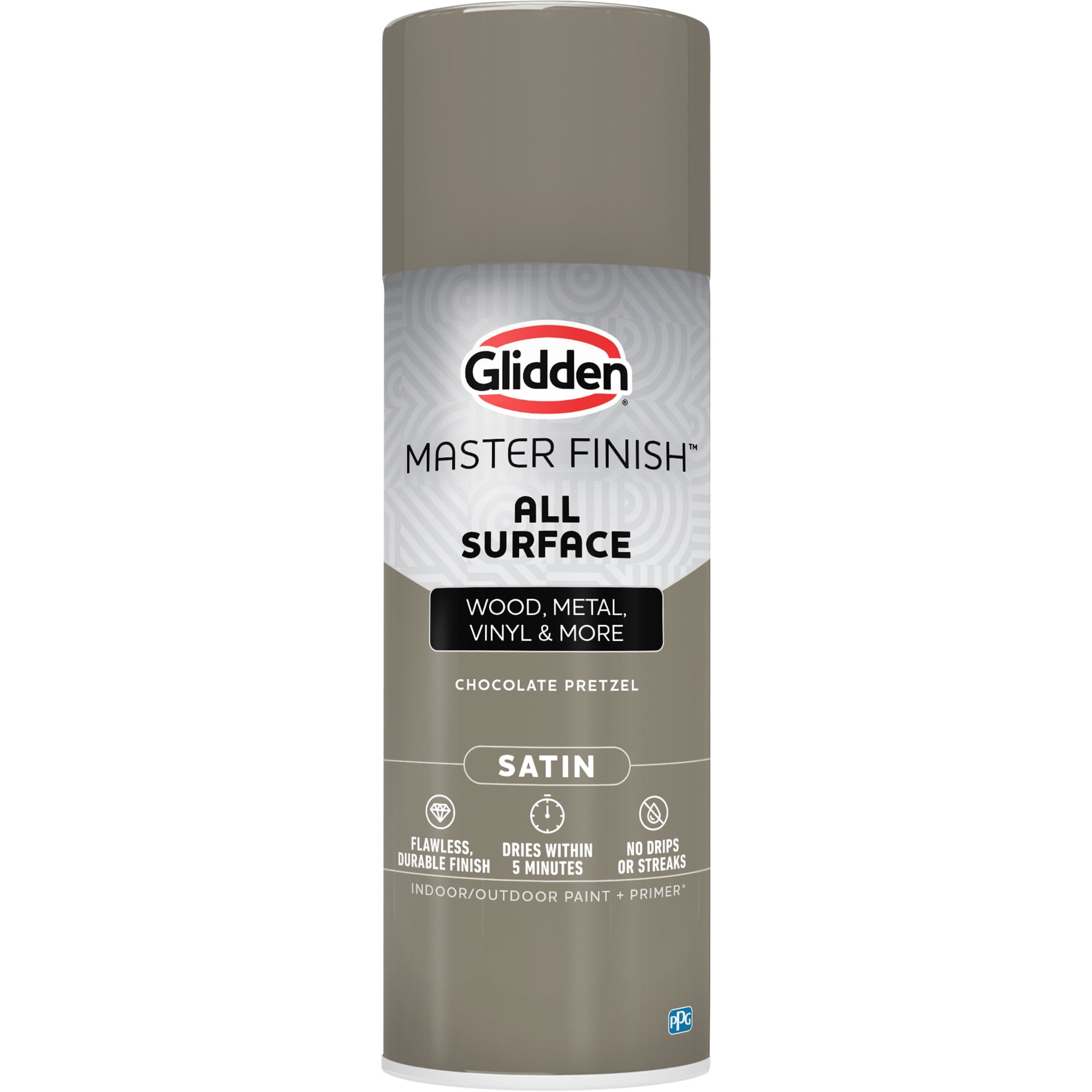 (6 pack) Glidden Master Finish 12 oz. Satin Chocolate Pretzel Interior/Exterior All Surface Spray Paint and Primer