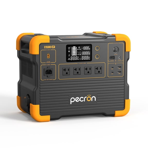 PECRON E1500LFP Portable Power Station 1536Wh Capacity 2200W AC Outport Solar Generators LiFePO4 Battery UPS for Indoor Home Backup Emergency Outdoor Camping RV Trip