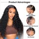 thumbnail image 3 of Peluca de cabello humano ondulado con encaje frontal transparente HD 13x4, densidad 180, pre-depilada, sin pegamento, lista para usar, para mujeres negras., 3 of 5