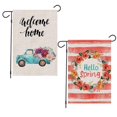 thumbnail image 1 of Hello Spring Garden Flag, Double Sided Burlap Flower Welcome Home Garden Flag, Buffalo Check Plaid Rustic Spring Summer Fall Farmhouse Yard Outdoor Welcome Garden Decor, 12.5X18 Inch - 2 Packs, 1 of 5