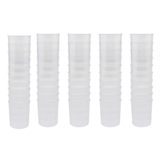 Paquete de 50 tazas de medición de plástico , vaso de precipitados, silicona, resina líquida, pegamento, 100 ml