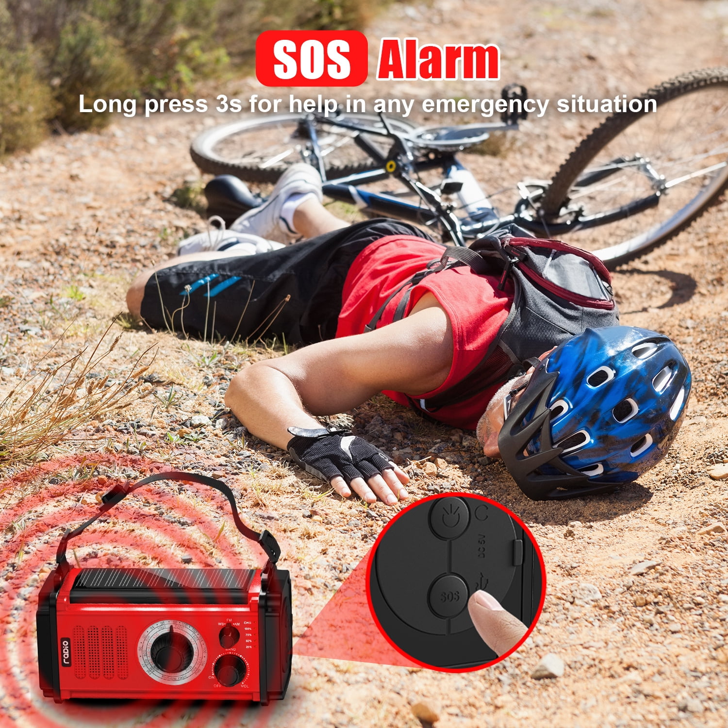 Jazmm 37000mWh Hand Crank Emergency Radio, Portable Solar  AM/FM/NOAA Weather Radio with Rechargeable Battery Powered, USB Charger, SOS Alarm, Flashlight/Reading Lamp for Home Outdoor Survival(Green）