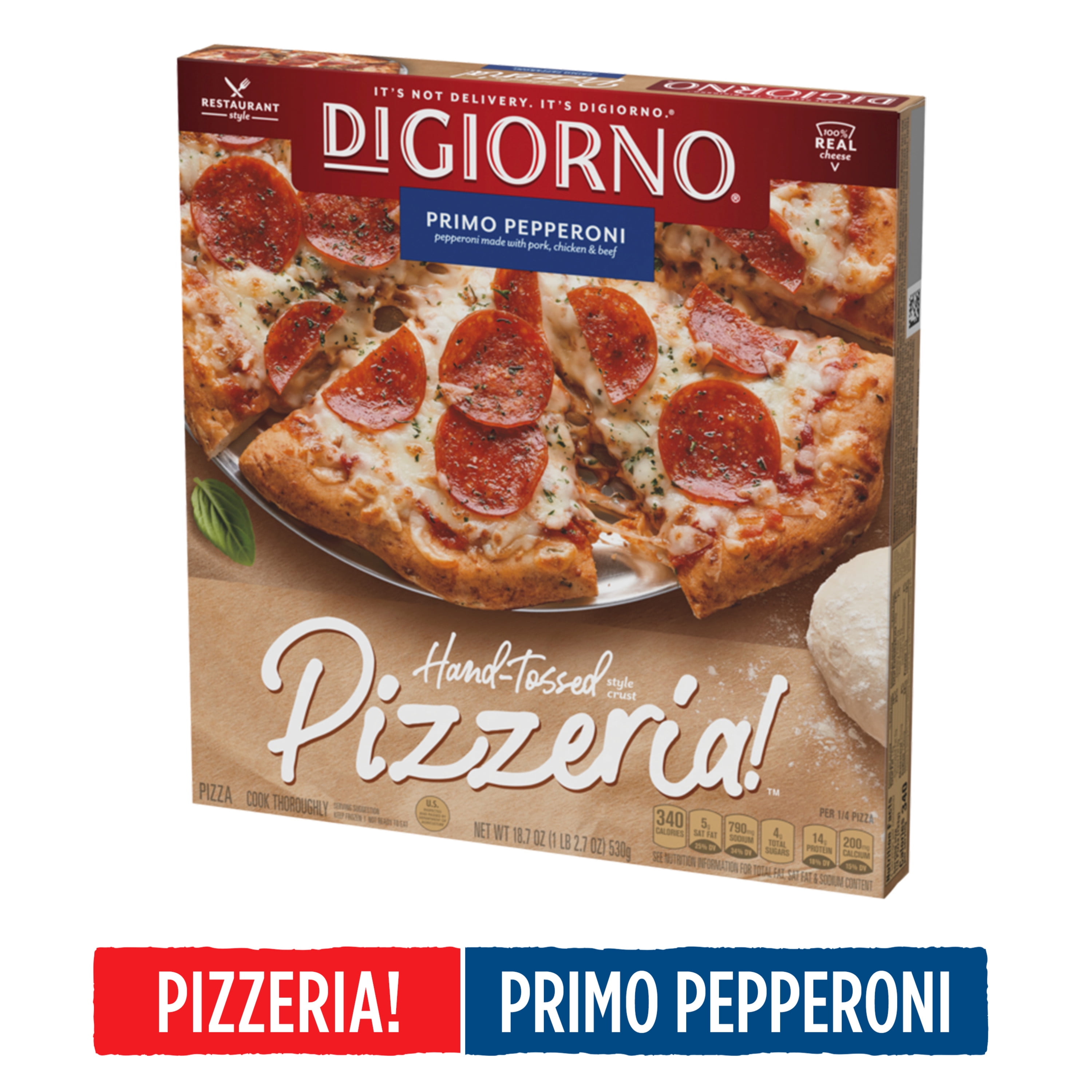 DiGiorno Pizzeria! Primo Pepperoni HandTossed Style Crust Frozen Pizza, 18.7 oz. Box Quick