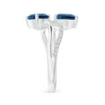 thumbnail image 3 of ANGARA Natural Pear-Shaped 2.5 ct London Blue Topaz Two-Stone Bypass Ring in 14K White Gold for Women (Size-8x6mm) | November Birthstone Jewelry for Women | London Blue Topaz Ring (Ring Size - 9.5), 3 of 10