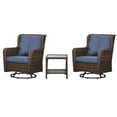 thumbnail image 2 of Aimee Lii Patio Bistro Set, Porch Furniture with 360° Rotation & Rocking Function, 28.25"x30.75"x36.25", Modern Patio Furniture for Outdoor Gardens, Backyard, Dark Blue, 2 of 19