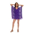 thumbnail image 7 of Beautybatik Purple Women Plus Size Tunic Tops Boho Flora Printed Short Sleeve V Neck Shirt 4x, 7 of 7