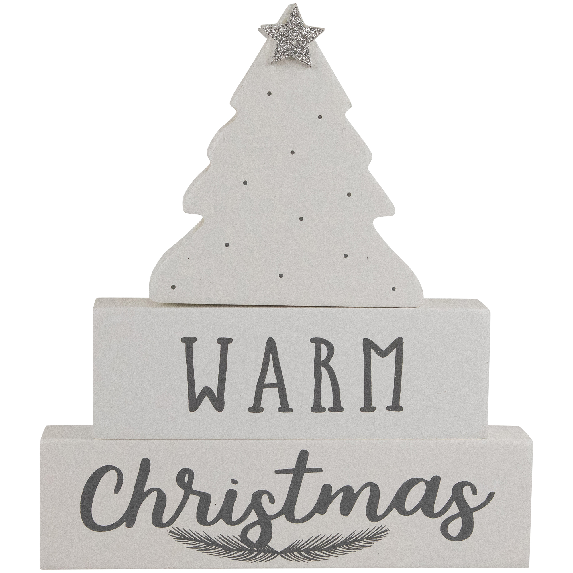 7" Wooden "Merry Christmas" Tabletop Block Decoration