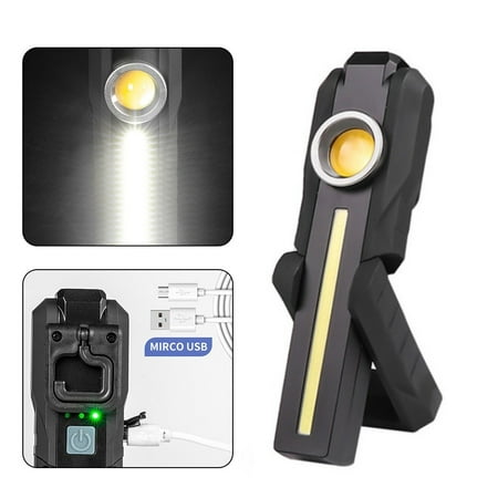 

3 Mode COB Flashlight Torch USB Rechargeable LED Work Light Hanging Hook Lamp