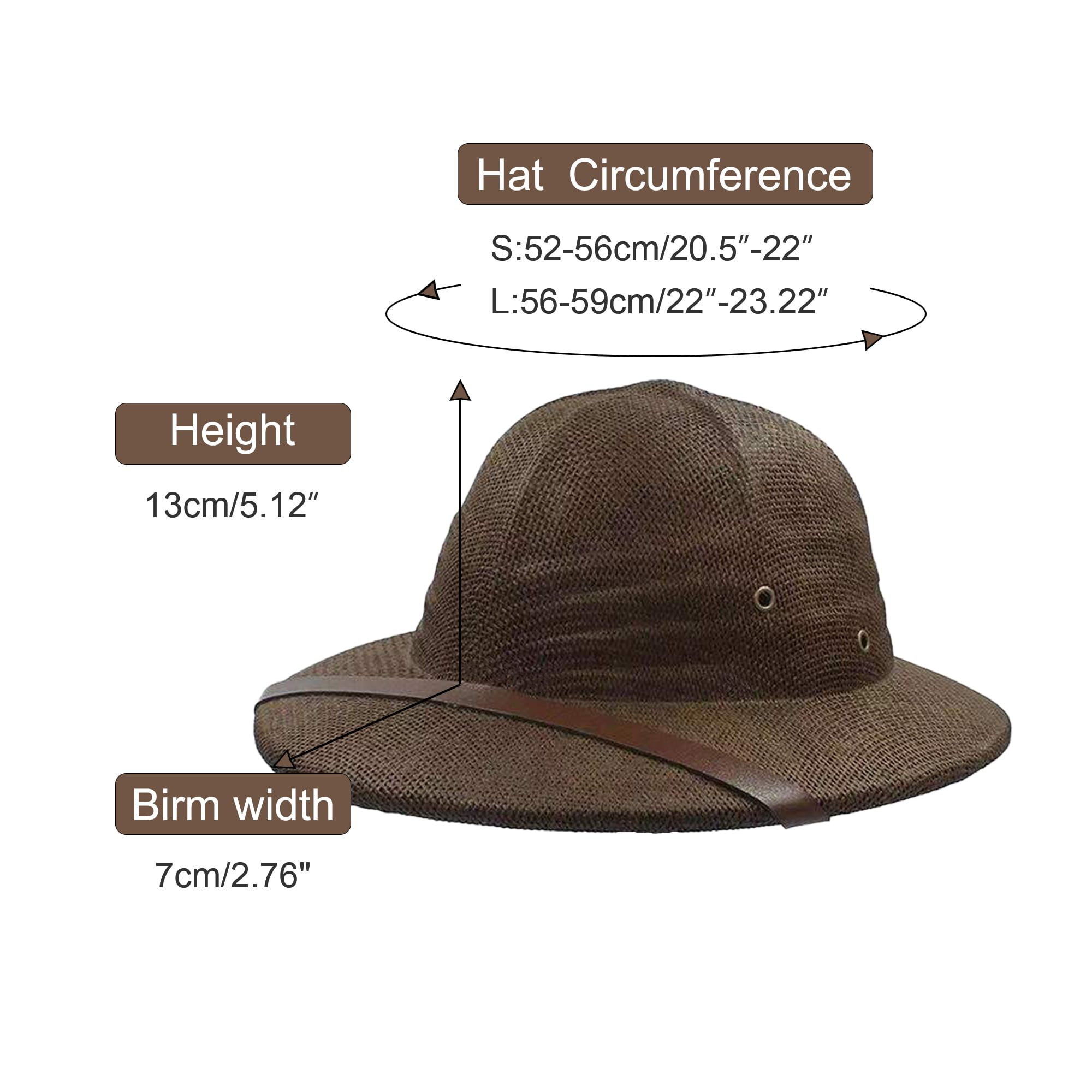 100% Straw Pith Helmet Safari Sun Hat Vietnam War Army Hat Dad Boater Bucket Hats Jungle Miners Cap 