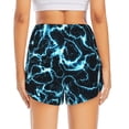 thumbnail image 2 of Lsque Lightning Printed Women's Running Shorts with Liner Pockets,Elastic Quick Dry Workout Athletic Gym Yoga Shorts,Womens High Waist Shorts-X-Large, 2 of 9