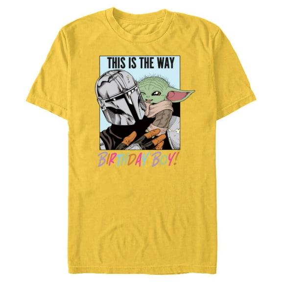 Star Wars Grogu The Mandalorian This is the Way Birthday Boy - Short Sleeve Blended T-Shirt for Adults - Customized-Yellow