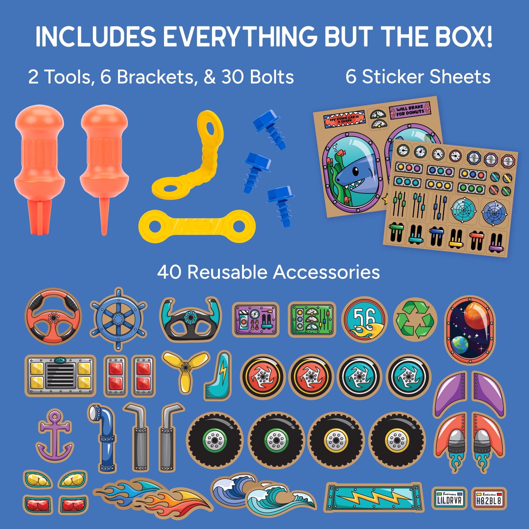 Educational Insights Boxineers Cardboard Vehicles, Craft Set for Kids Ages 5 and up