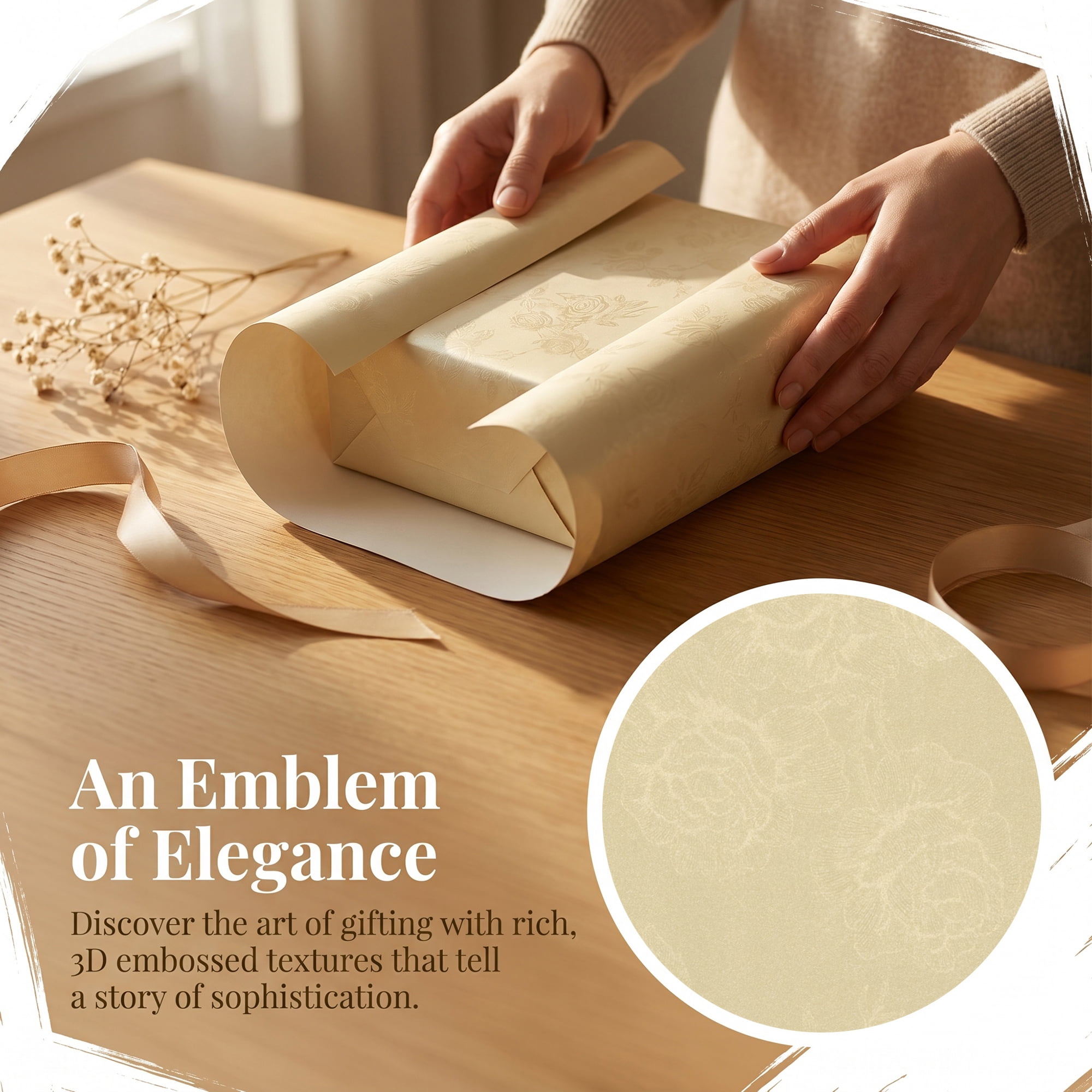 Unique Bargains Luxury Matte Gift Wrapping Paper with Rose Pattern Yellow 27.6" x 19.7"