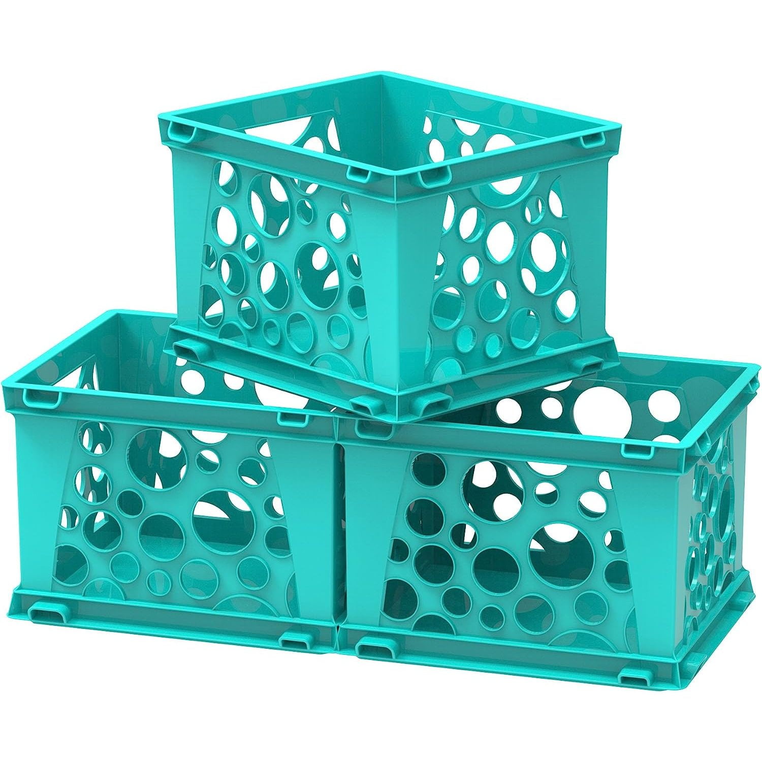 FulnKye Premium File Crate with Handles Letter and Legal Document and Folder Storage, Teal 3