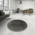 thumbnail image 4 of Ahgly Company Machine Washable Indoor Rectangle Traditional Charcoal Black Area Rugs, 3' x 5', 4 of 7