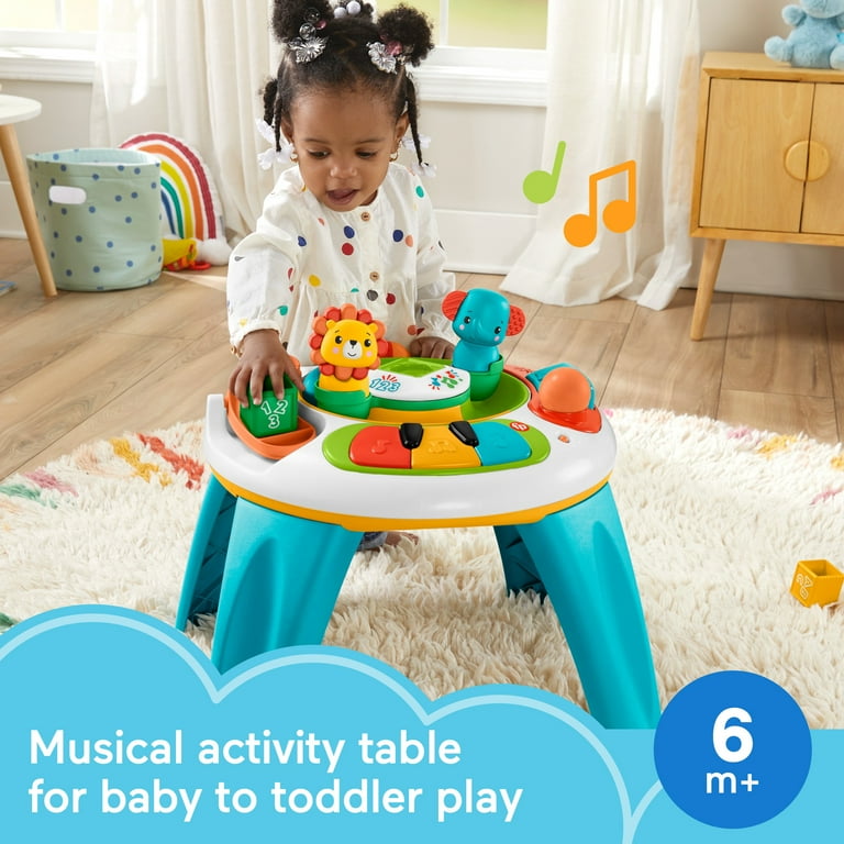 Fisher-Price Busy Buddies Activity Table Electronic Learning Toy for Infant  and Toddler