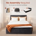 thumbnail image 5 of Ovios Queen Size All-in-One Floor Bed in a Box, 16.7" Upholstered Compressed Foam Mattress with Headboard, No Assembly Required, Gray, 5 of 8