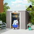 thumbnail image 2 of Outsunny 7' x 4' Lean to Outdoor Storage Shed with Foundation Kit, 2 of 10
