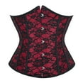 thumbnail image 4 of Hpapadks Fajas Colombianas Shapewear for Women Lace Up Floral Embroidery Patterns Wide Belt Adjustable Tight Tummy Control Bustier Boned Corset Belt Halloween Red, 4 of 5