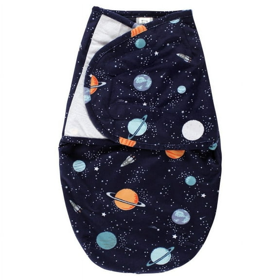 Hudson Baby Plush Faux Fur Swaddle Wrap, Space, 0-3 Months