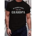 thumbnail image 1 of Camiseta gráfica "Abuelo Favorito" para hombre - Cuello redondo informal, manga corta, silicona, opaca, para todo el año, lavable a máquina, 100 % algodón. Camisetas informales., 1 of 5