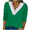 thumbnail image 1 of Yuyuzo Plus Size Tops for Women Lace V Neck Top Long Sleeve Shirts Cute Loose Solid Color Tunic Top Blouses Fall Clothes, 1 of 6