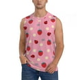 thumbnail image 2 of Goofa Strawberry and Ladybugs Printed Men's Sleeveless T-Shirt - Athletic Gym Workout Tank Top for Men - Moisture-Wicking, UPF 30+ Quick-Dry Muscle Tee-X-Large, 2 of 8