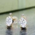 thumbnail image 2 of Gem Stone King 14K Yellow Gold Stud Earrings Moissanite (1.81 Cttw), 2 of 3