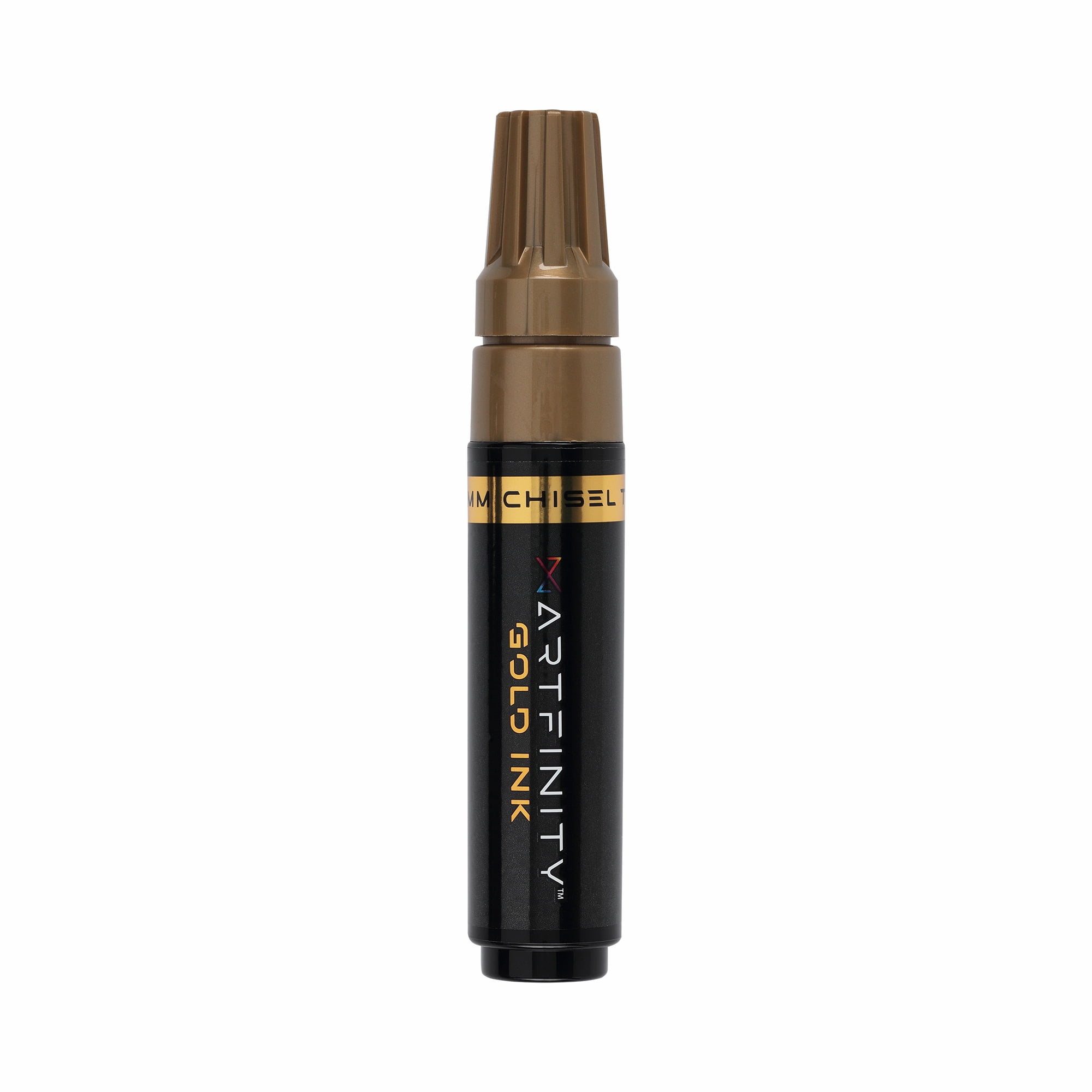Artfinity Rich Metallic Markers - Professional Metallic Markers for Artists, Drawing, CAlligraphy, & More! - [Gold - 8.5mm Chisel Nib - 3 Pack]