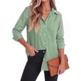 thumbnail image 4 of Fantaslook Striped Button Down Shirts for Women Classic Long Sleeve Collared Office Work Blouses Tops, 4 of 8