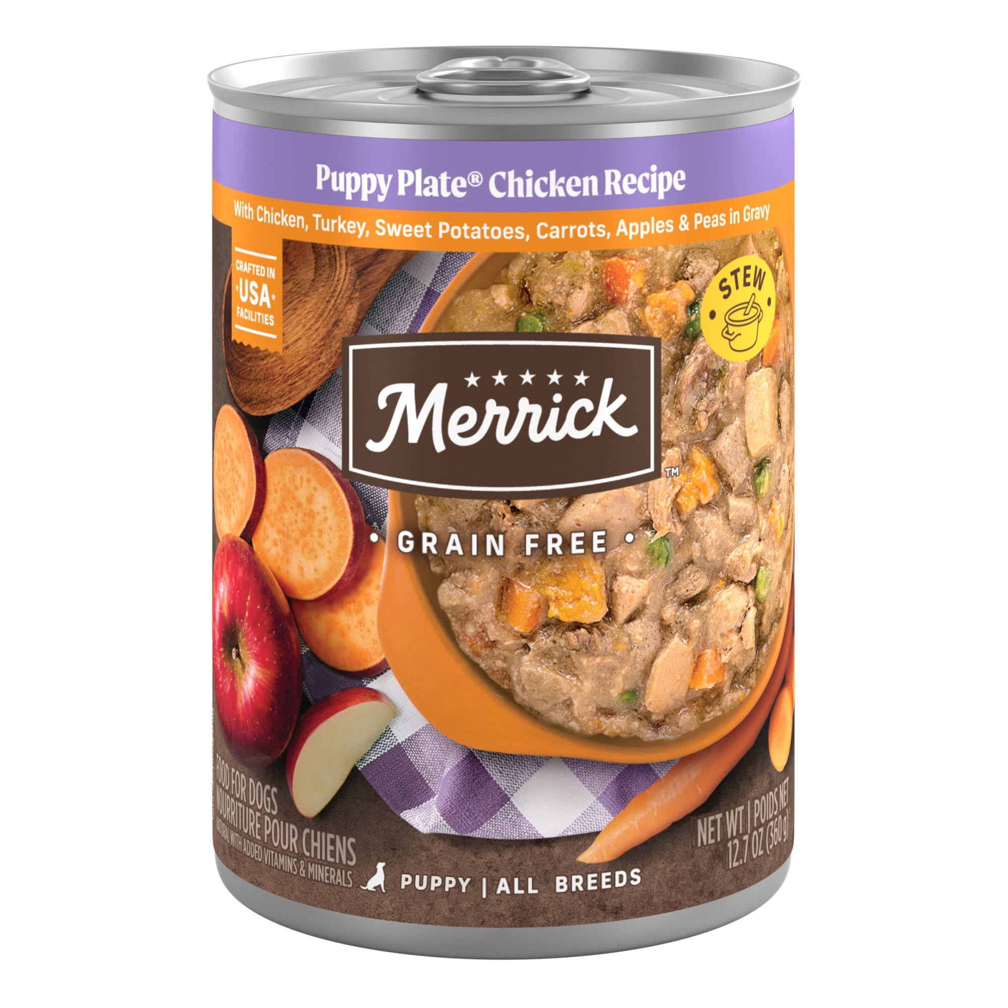 Merrick Grain-Free Puppy Plate Chicken Recipe Wet Dog Food, 12.7 Oz (Case of 12)