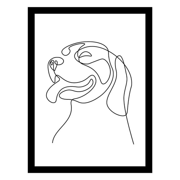 HAPPY DOG LINE ART Framed Print